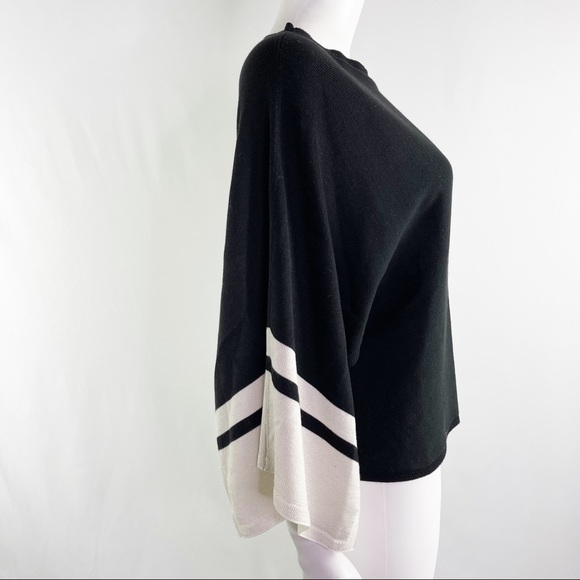 Eileen Fisher Size XXS Black Rib Knit Slit Sleeve Sweater Top Lyocell Silk Blend - Picture 7 of 10